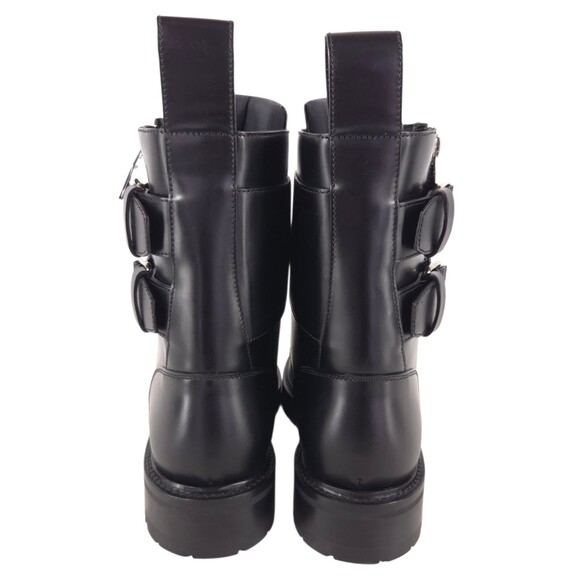Balmain B Logo Buckle Ranger Combat Boots Mens US 10 IT 43 Black $1650 main image 5